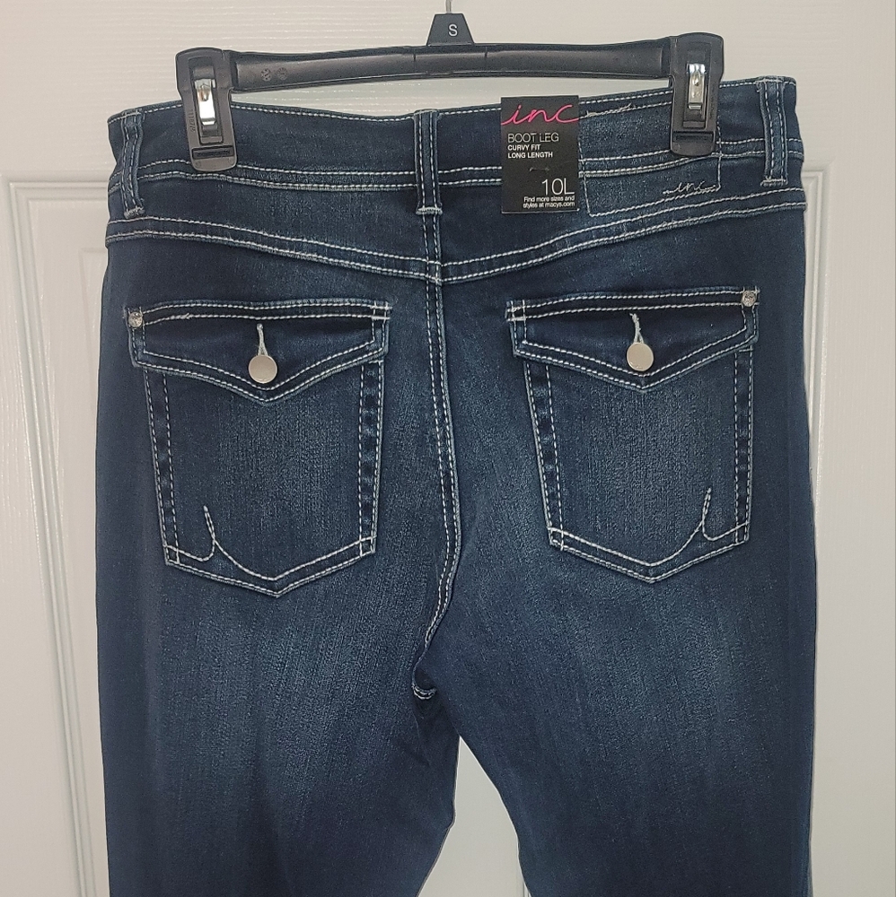 INC International Concepts Dark Blue Straight Leg Jeans
